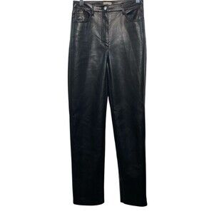Aritzia Wilfred Pants Womens Size 2 Melina Faux Vegan Leather Black Straight